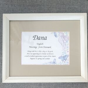 Dana - Personalized Meaning for the Name Dana in Cream Picture Frame